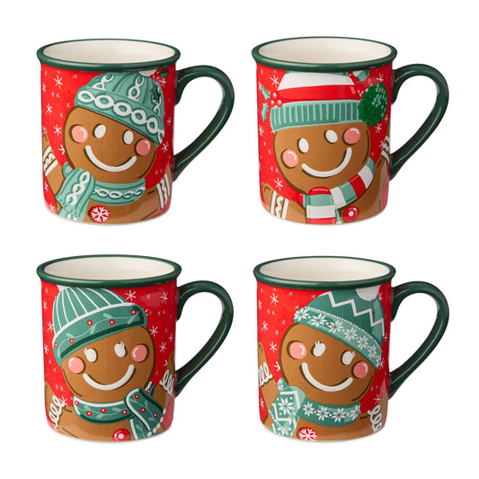 Weihnachts-Whimsy-Lebkuchen-Tassen-Set, 4 St.