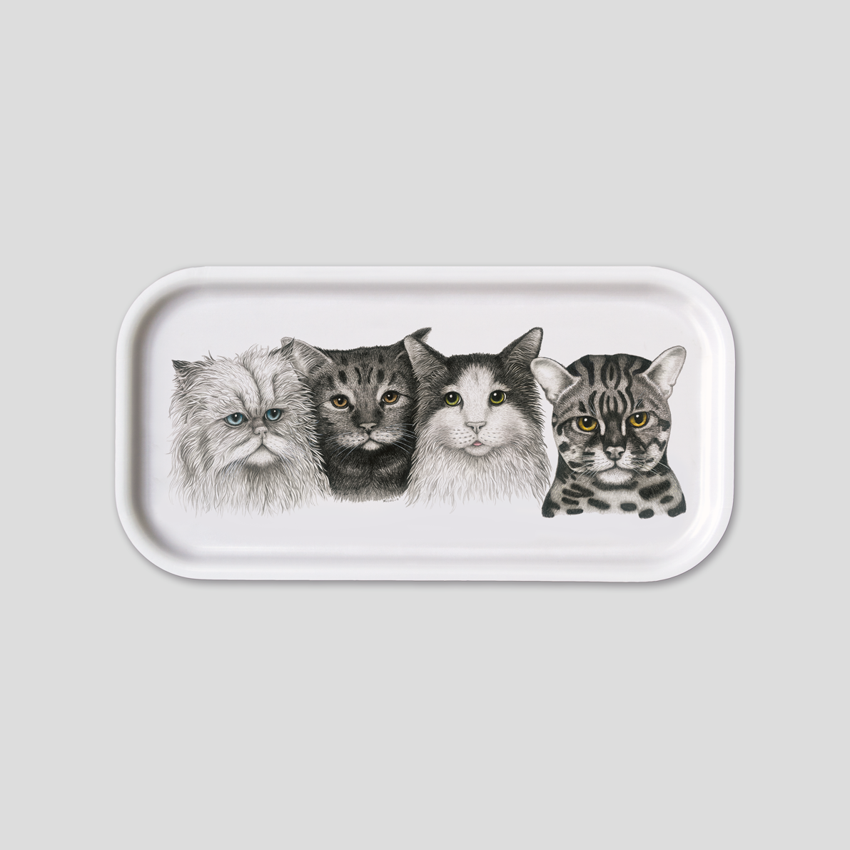 Katzen - Tablett 43 x 22 cm
