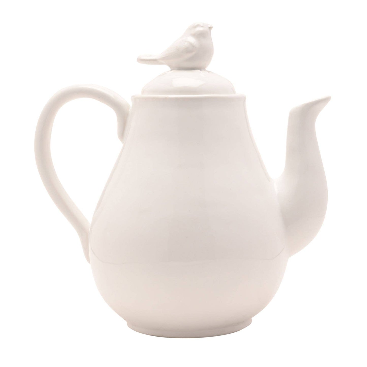 Teekanne mit Blumen und Vogelrelief