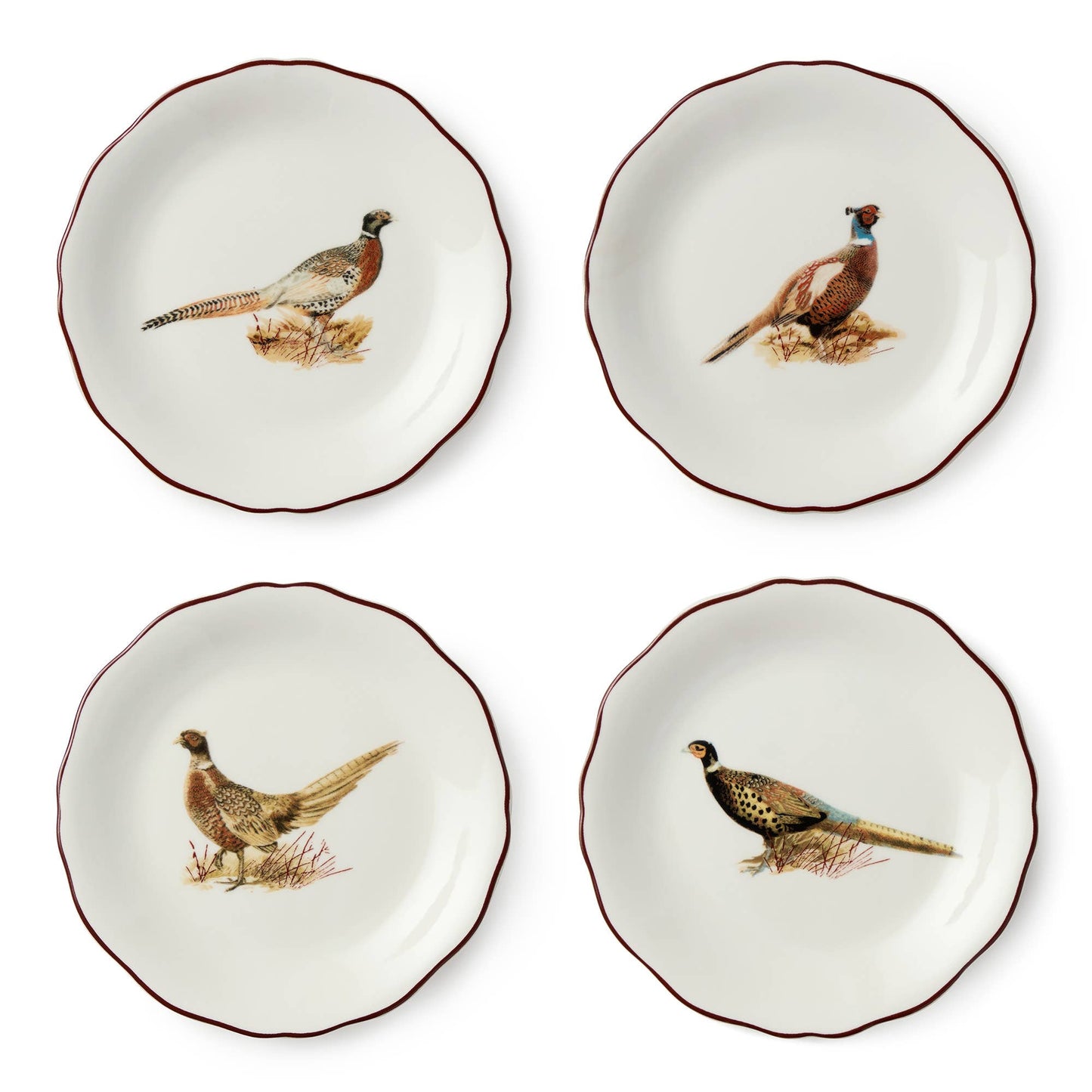 Canapé-Teller-Set „Pheasant Grove“ – 4 Stück