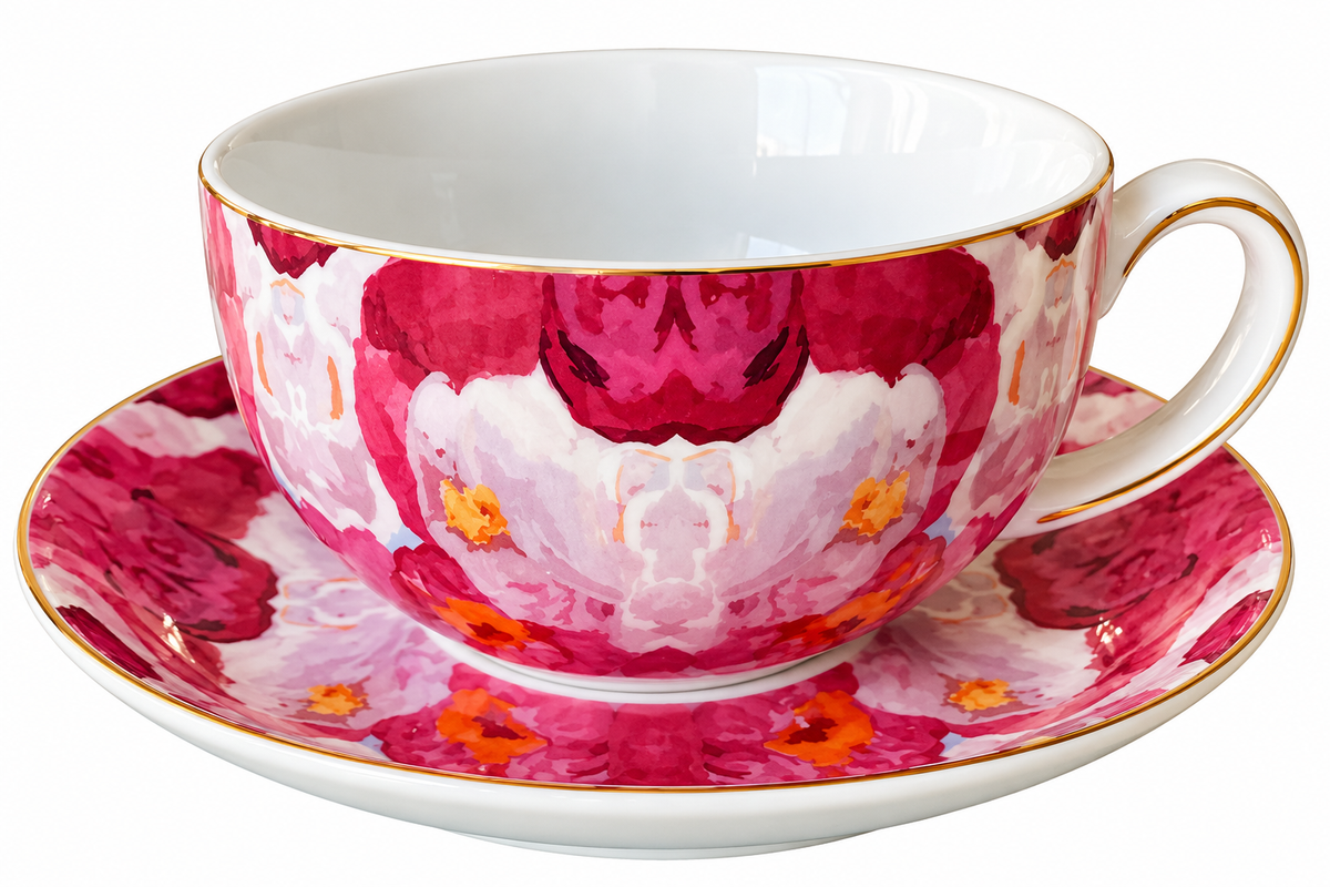 Teetasse und Untertasse Pink Lady