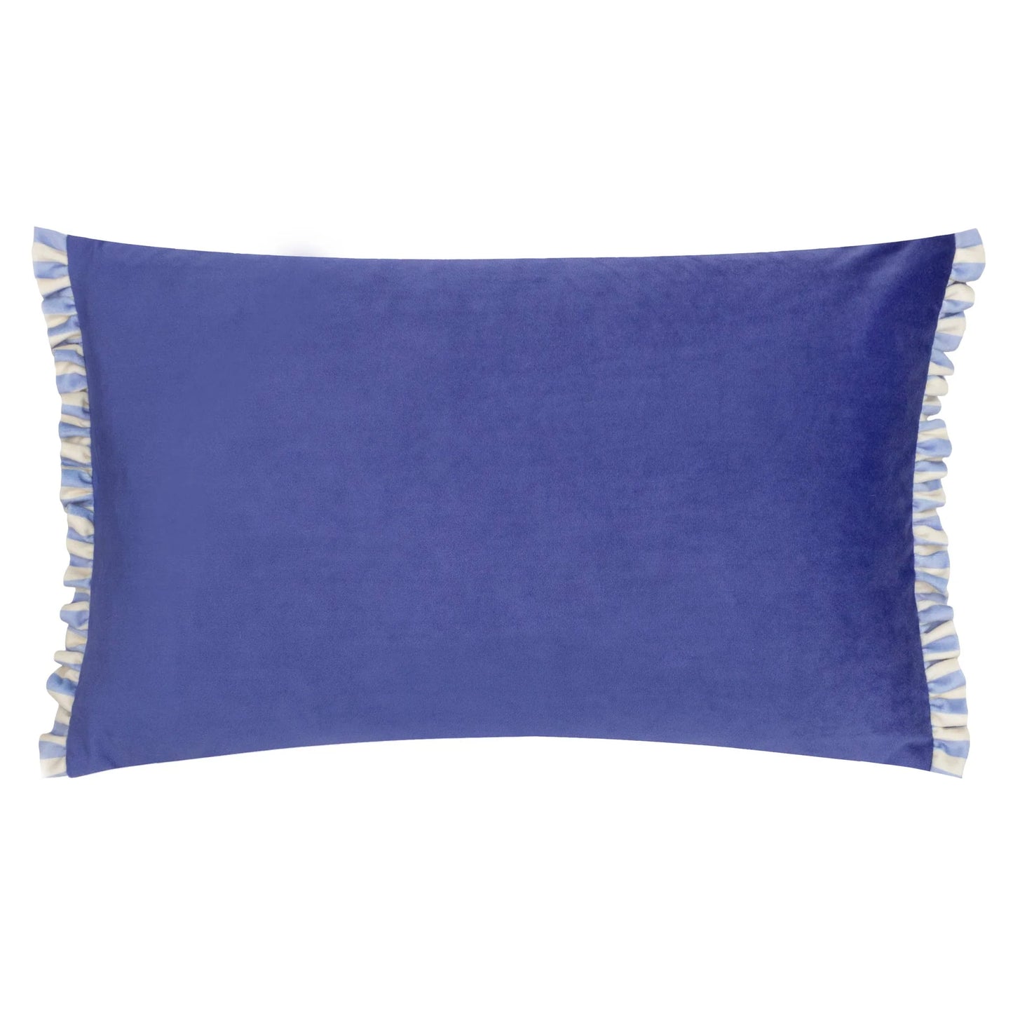 Gestreiftes Samtkissen Araya Blau