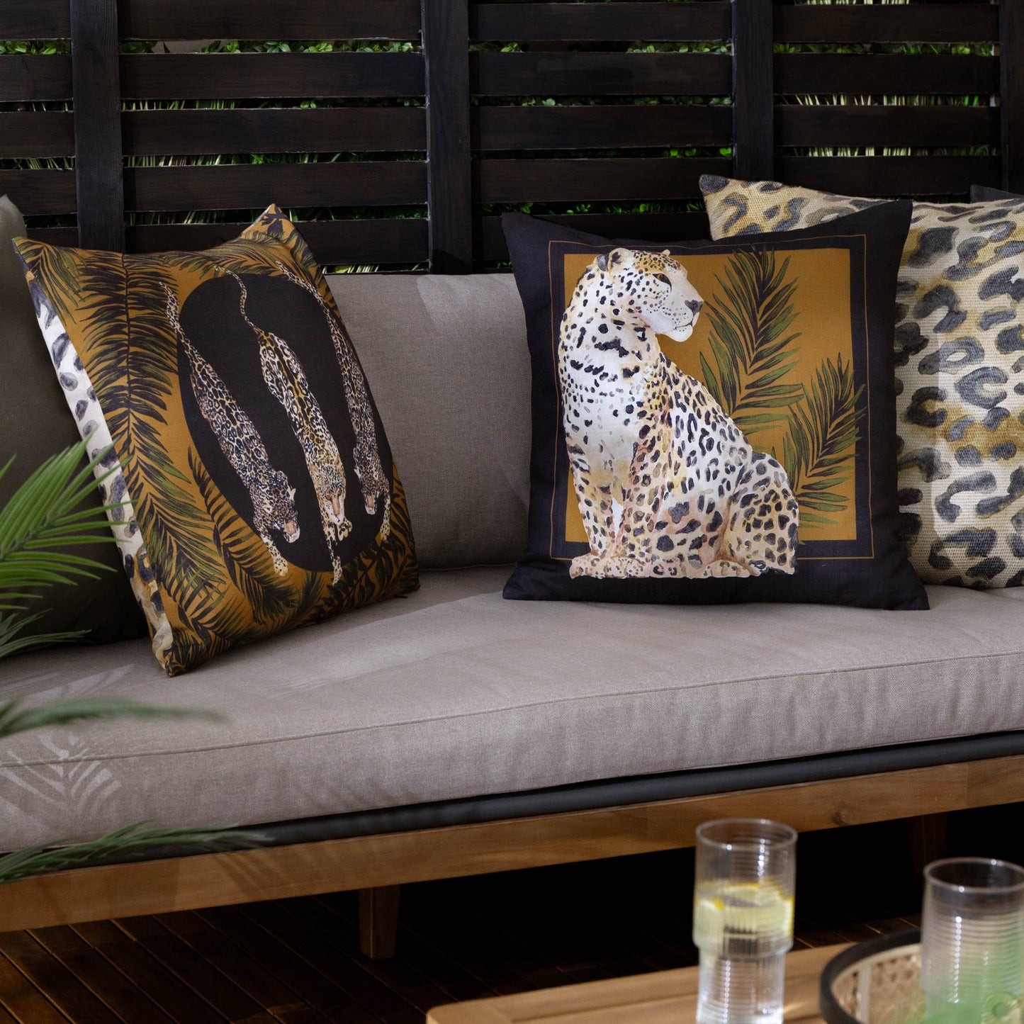 Leopardis Leopard Gewebtes Outdoor-Kissen Multi: Multi / Nur Abdeckung / 59 x 59 cm