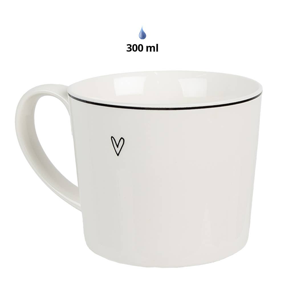 Tasse, weiße Keramik Herz