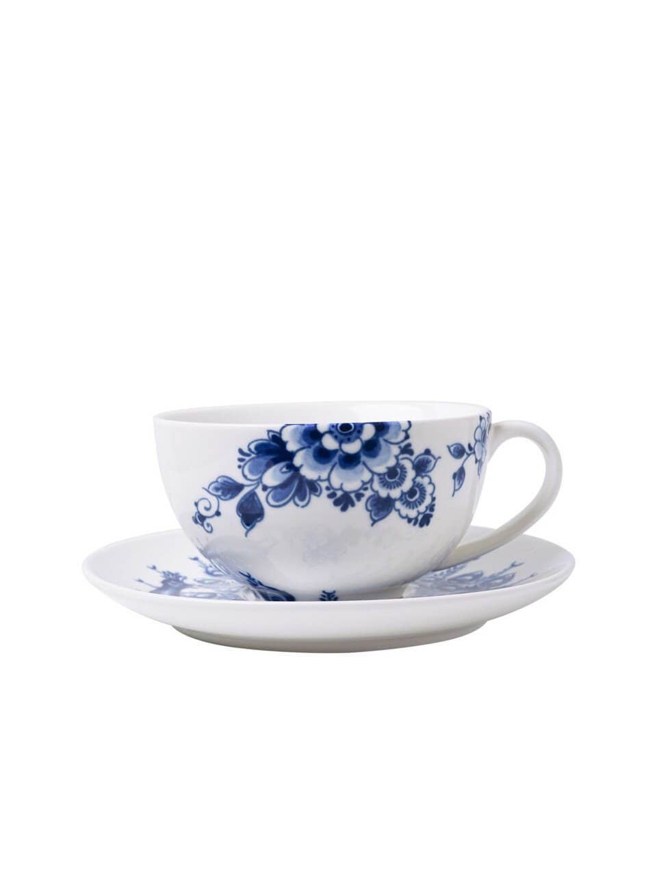 Tasse und Untertasse Pfauenblau