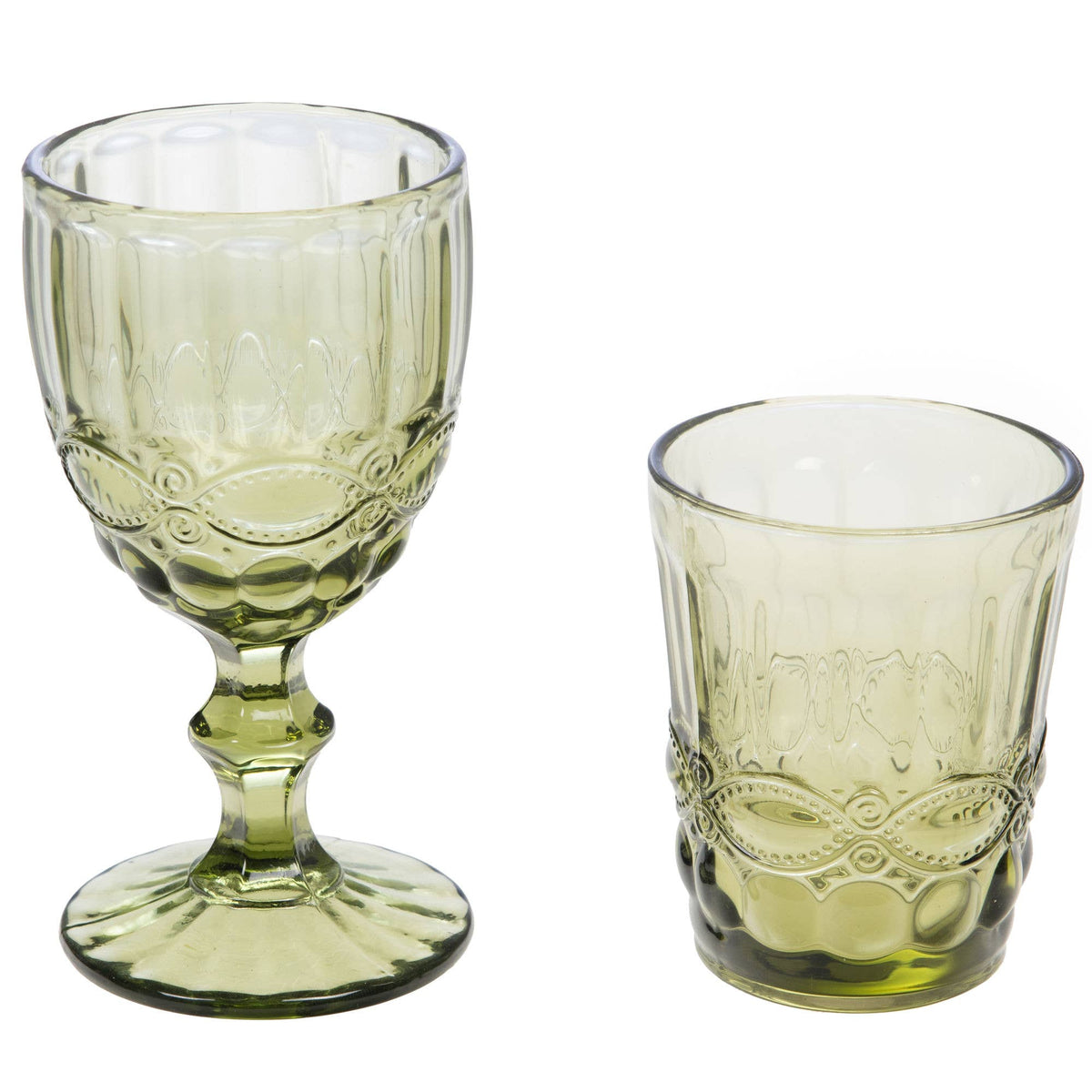 CAROLINA Wassergläser – Grünes Glas | 6er-Set
