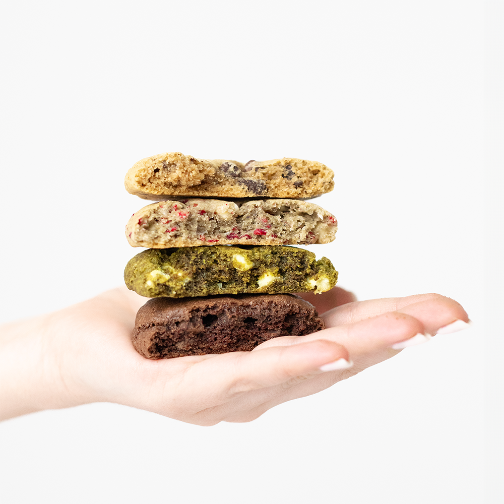 Backmischung Matcha-Cookies mit feinster belgischer weißen Schokolade