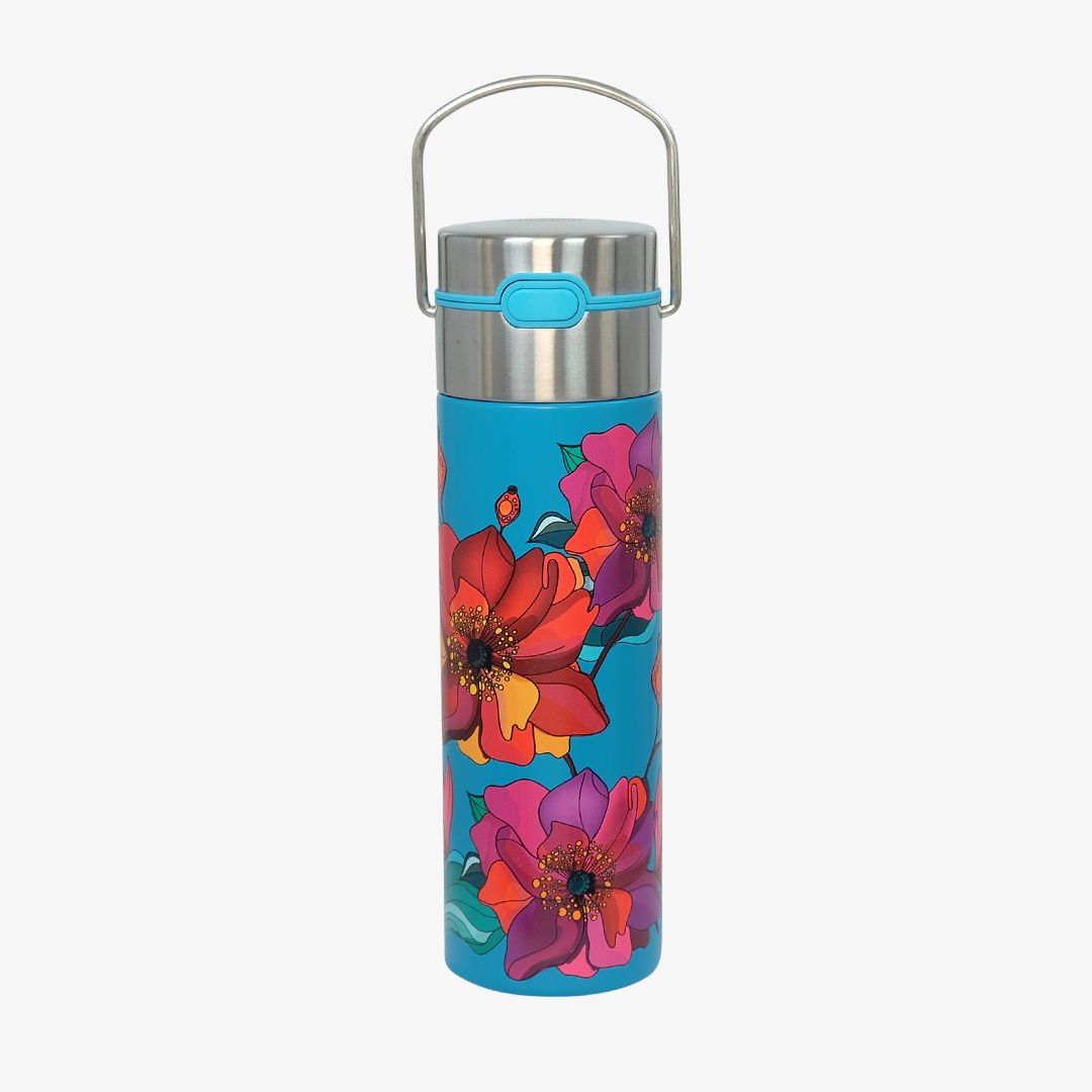 Edelstahlflasche LEEZA "Poppy" turquois