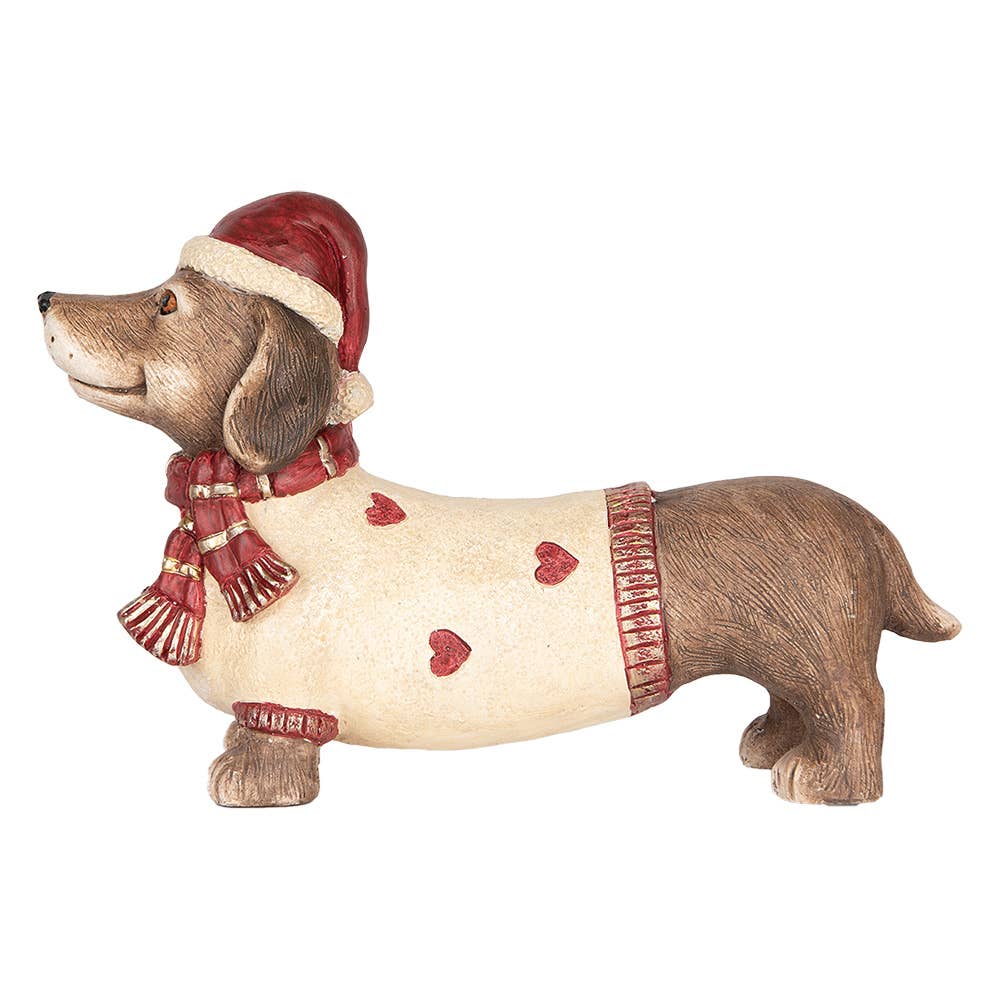 Weihnachtsdekoration Figur Hund Dackel 42 cm