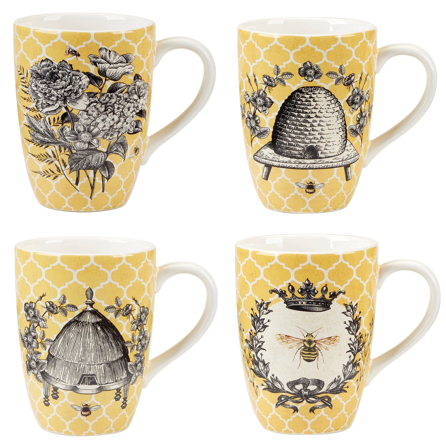 Jumbo Tassen-Set French Bees, 4er Set