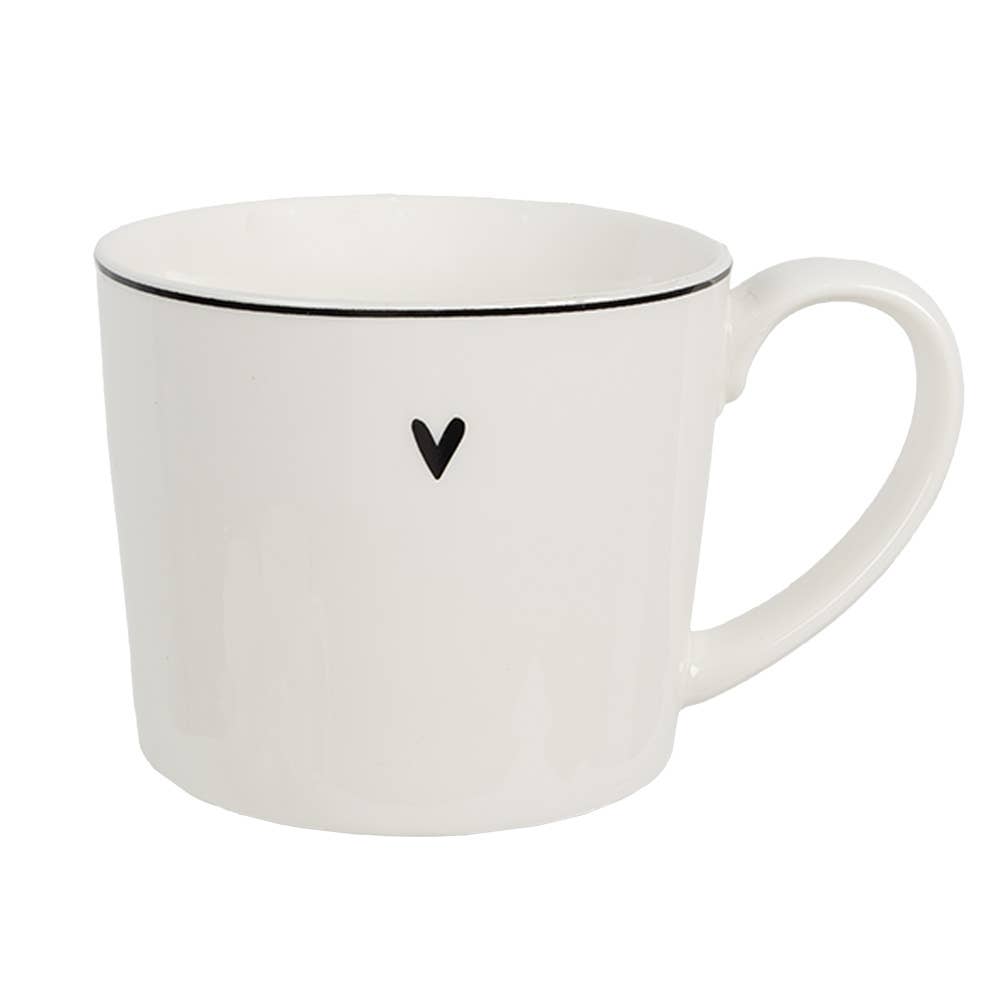 Tasse, weiße Keramik Herz