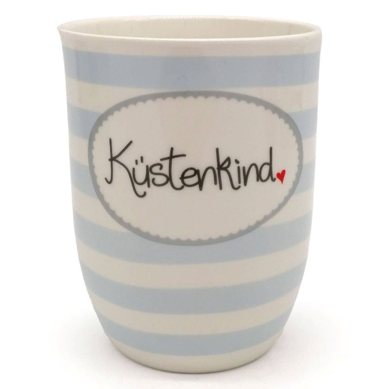 Tasse mit Henkel "Küstenkind" blau