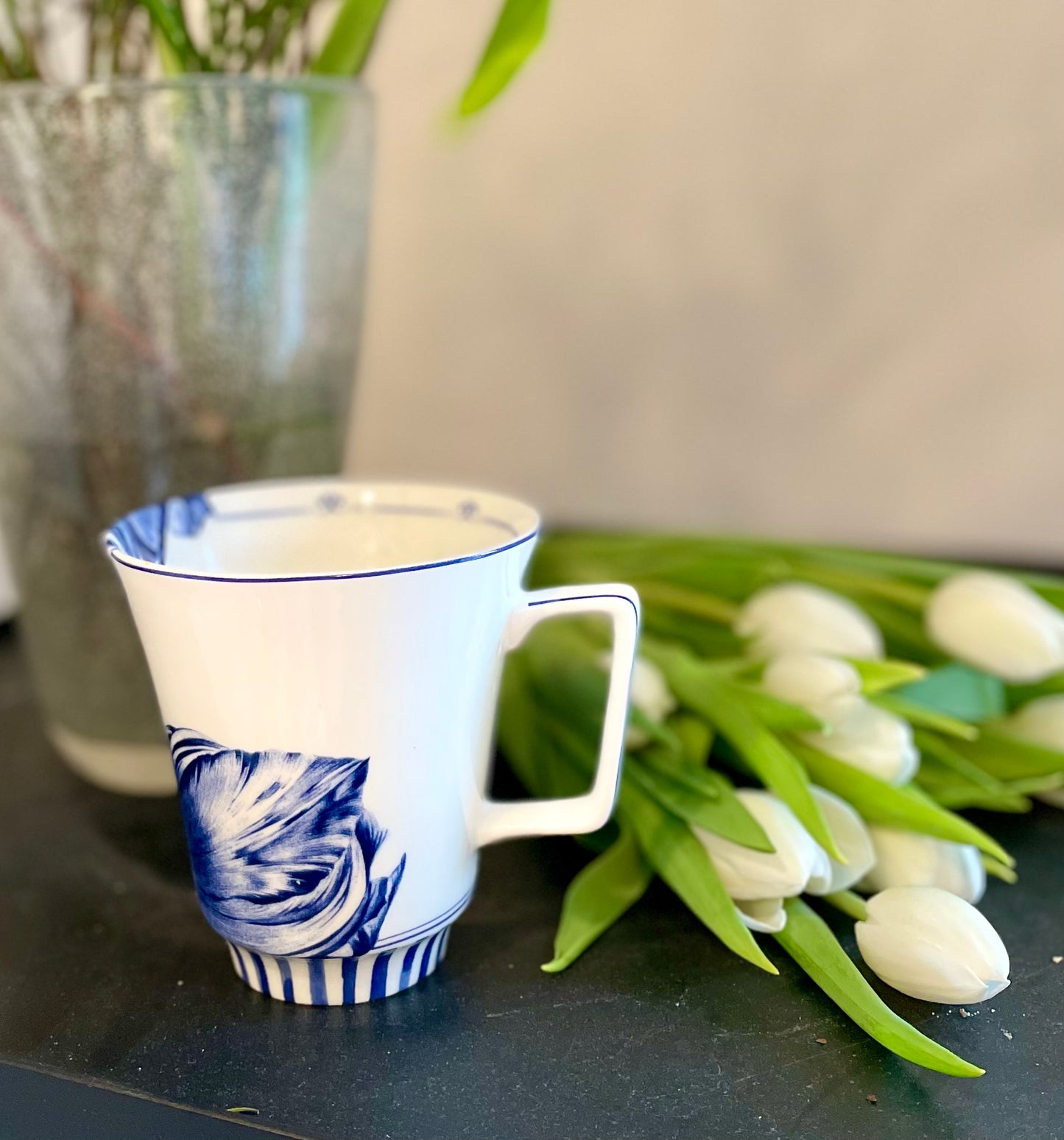 Großer Tulpenbecher mit Streifen, 2er-Set