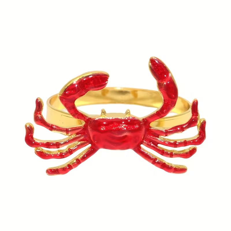 Serviettenringe RED KRAB, 6er-Set