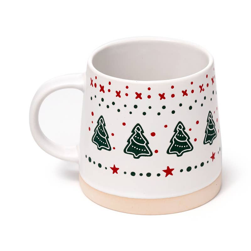 Tasse aus Steinzeug mit Weihnachtsbaum