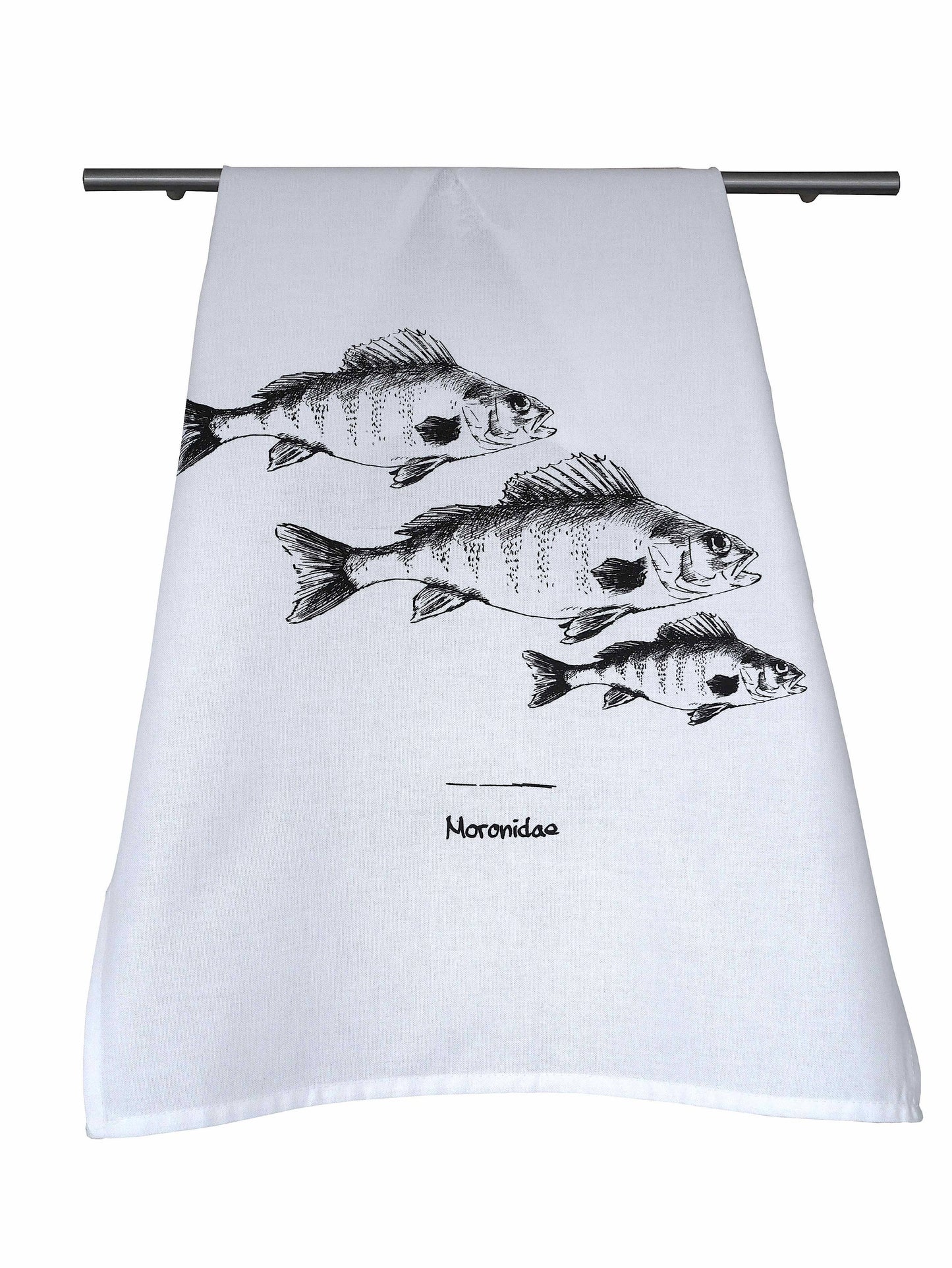 Geschirrtuch Bio Baumwolle Fisch, Grau