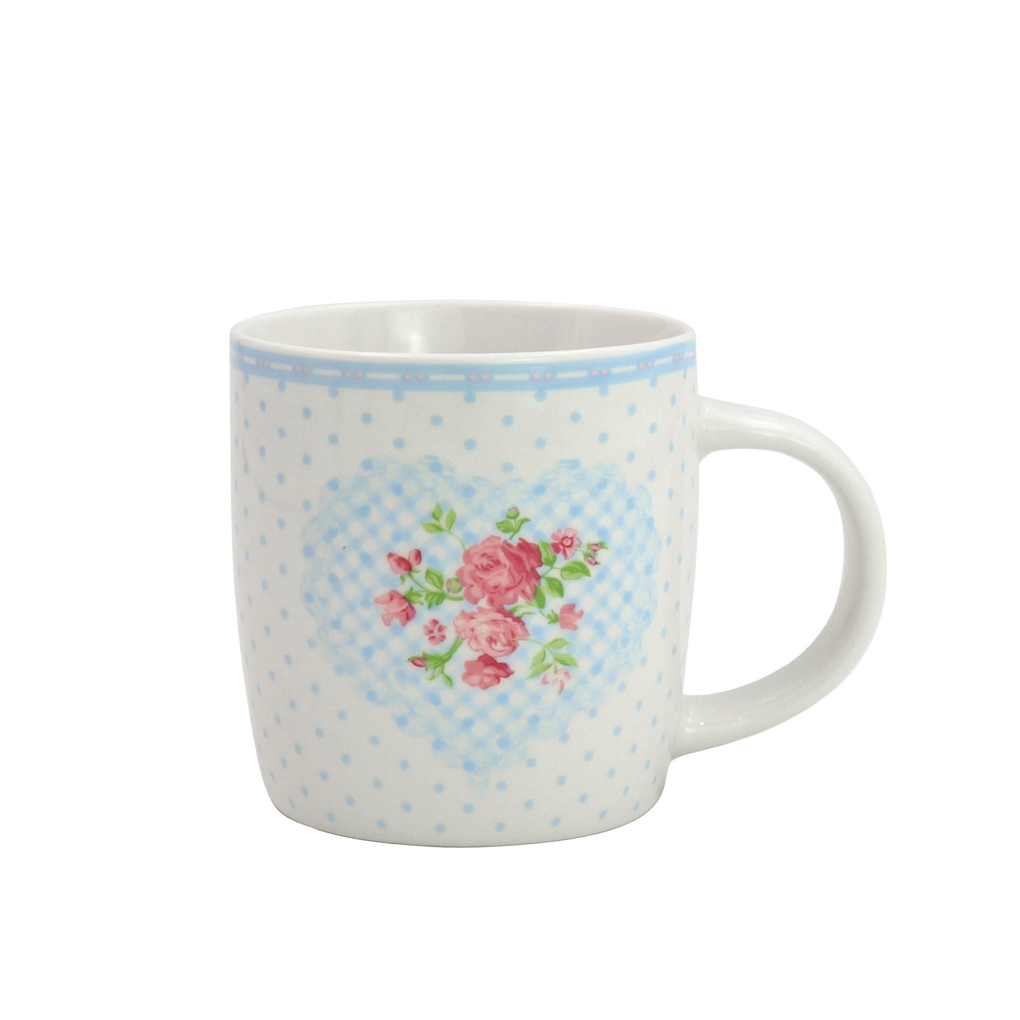 Tasse mit Herz und Punkten pastellblau