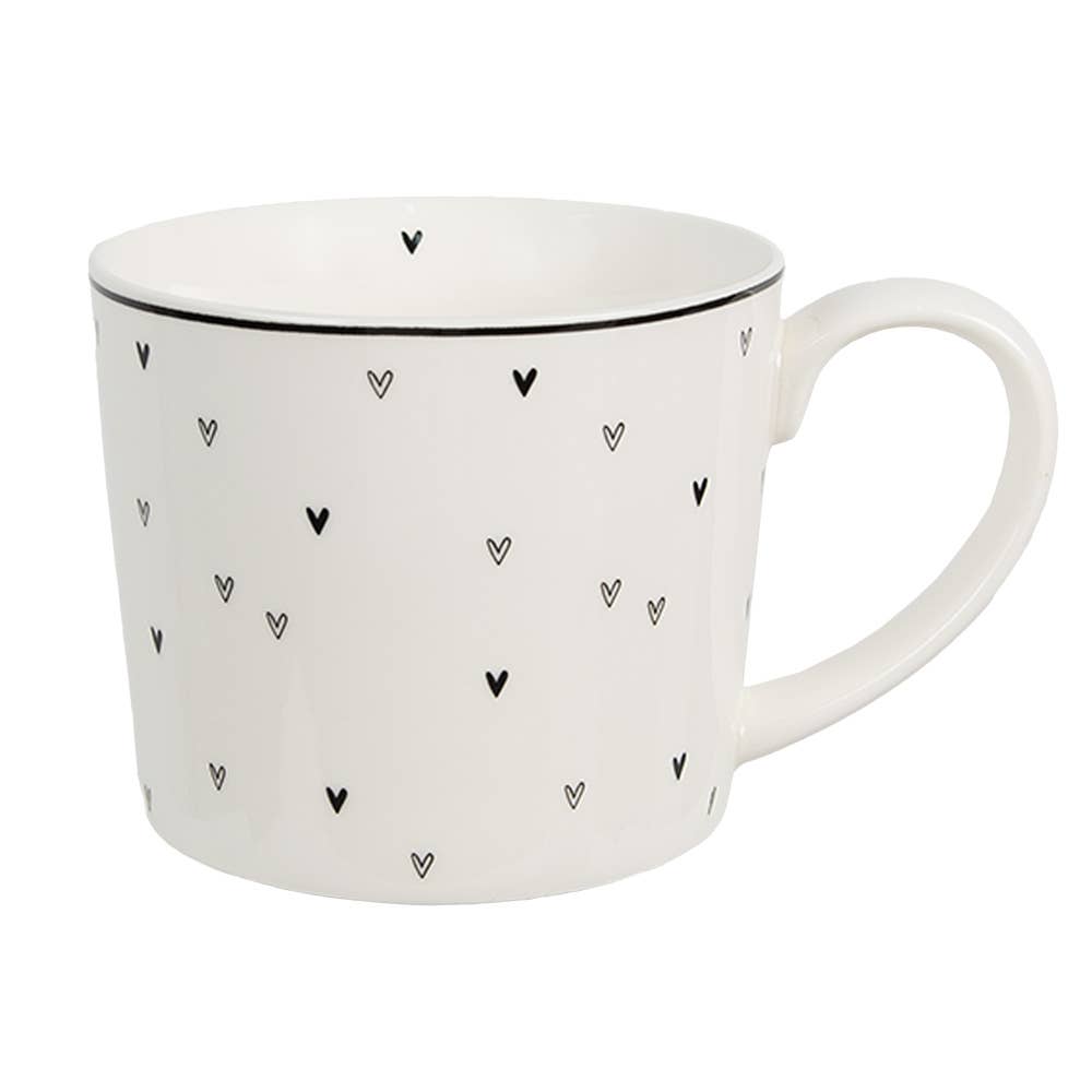 Tasse, weiße Keramik Herzen