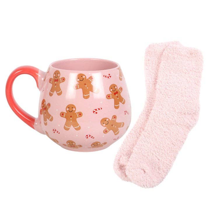 Weihnachts-Lebkuchen-Tasse und Socken-Set