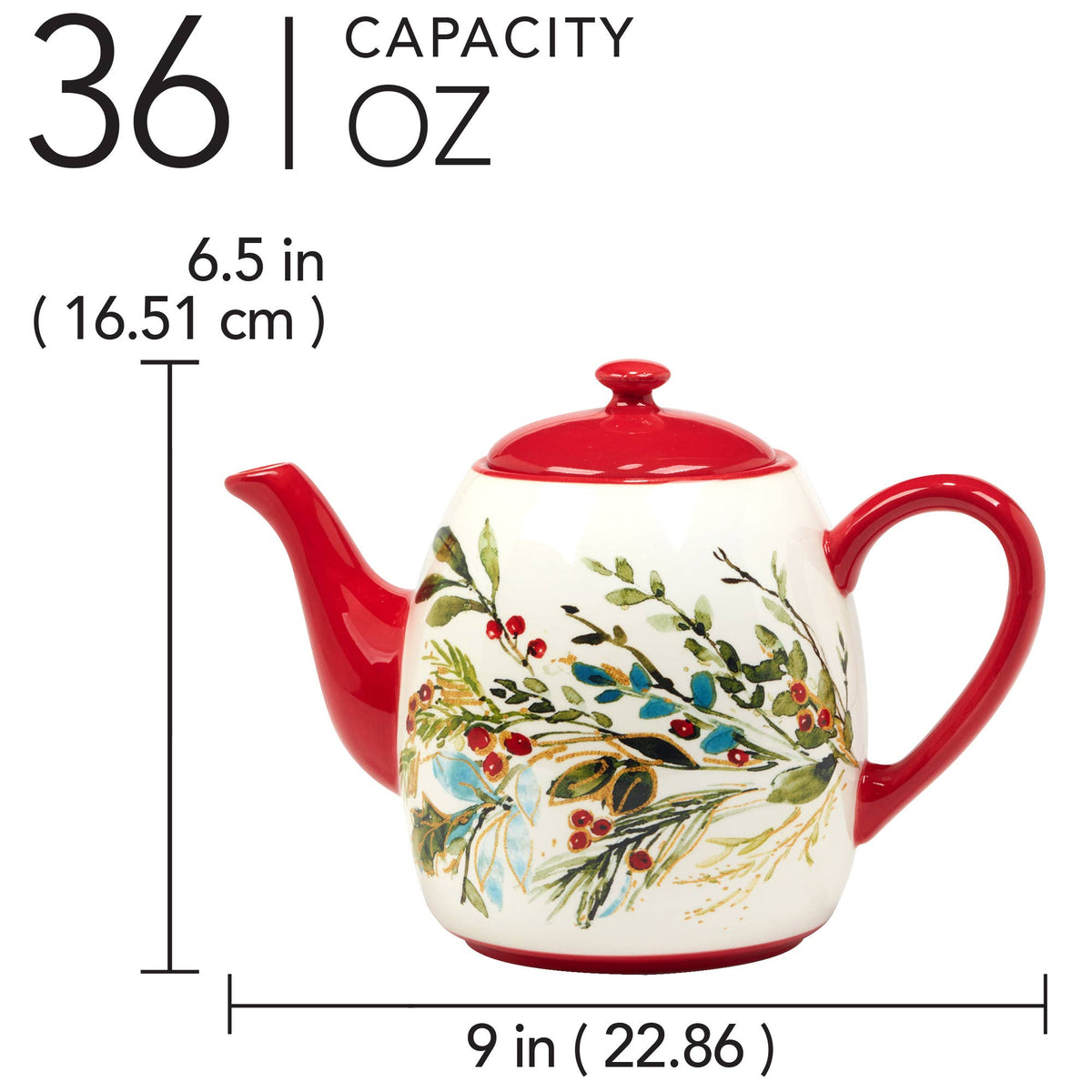 Christmas Gatherings Keramik-Teekanne – Weihnachtsdesign | ca. 1,06 Liter