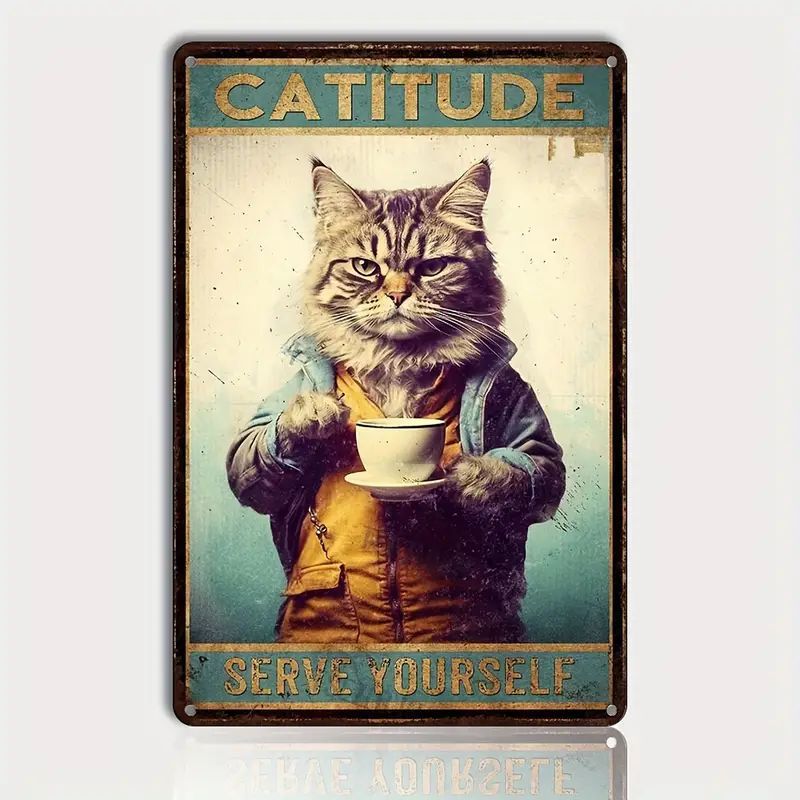 Metallschild Catman 20x30 cm