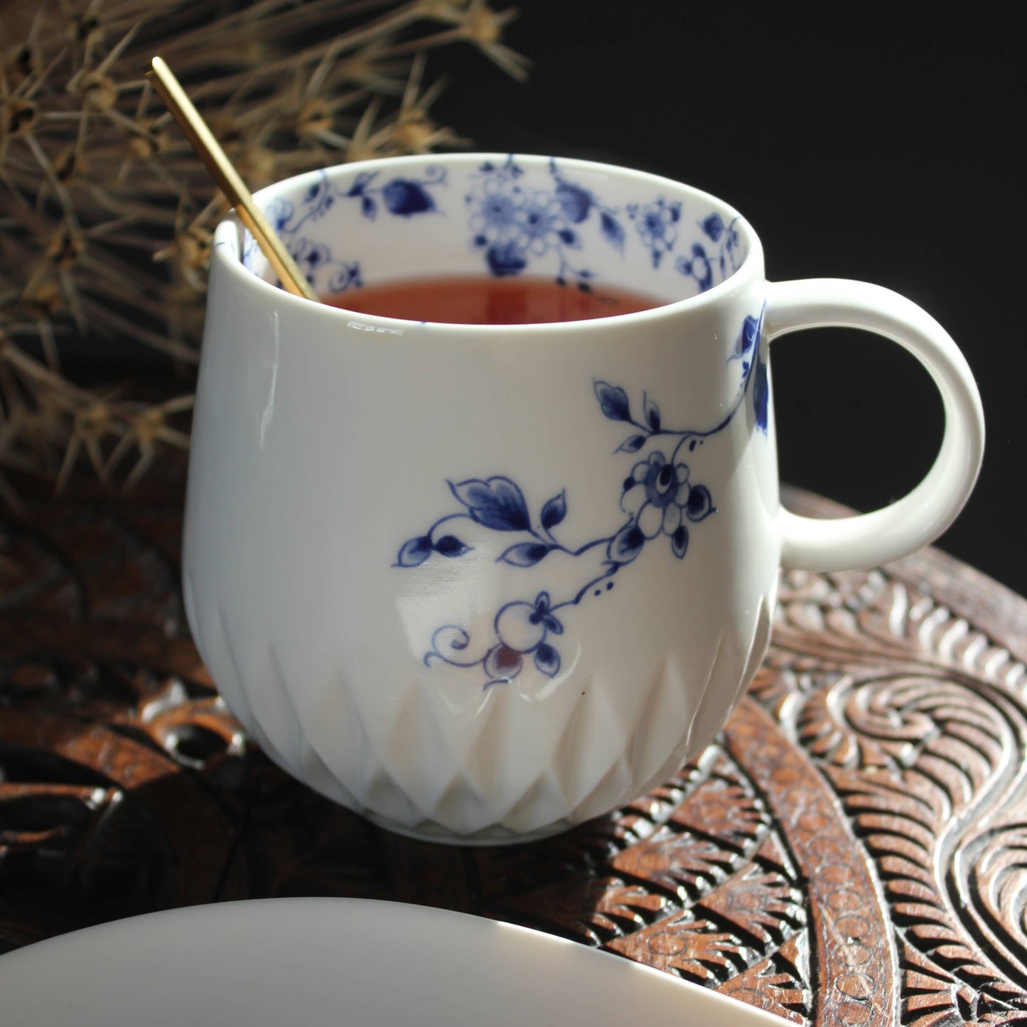 Tasse Blauw Vouw Origami