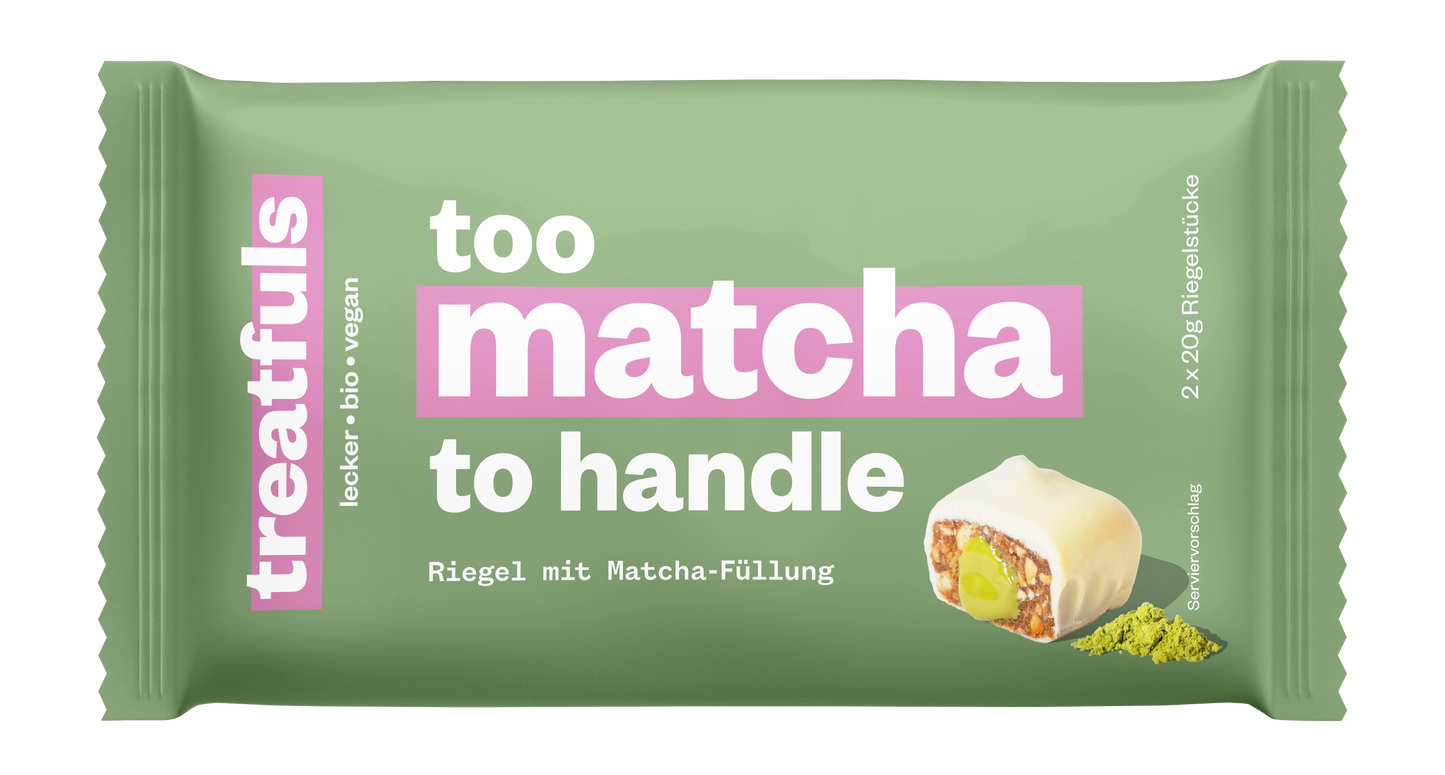 Weiße Schoko Riegel mit Matcha Füllung bio + vegan