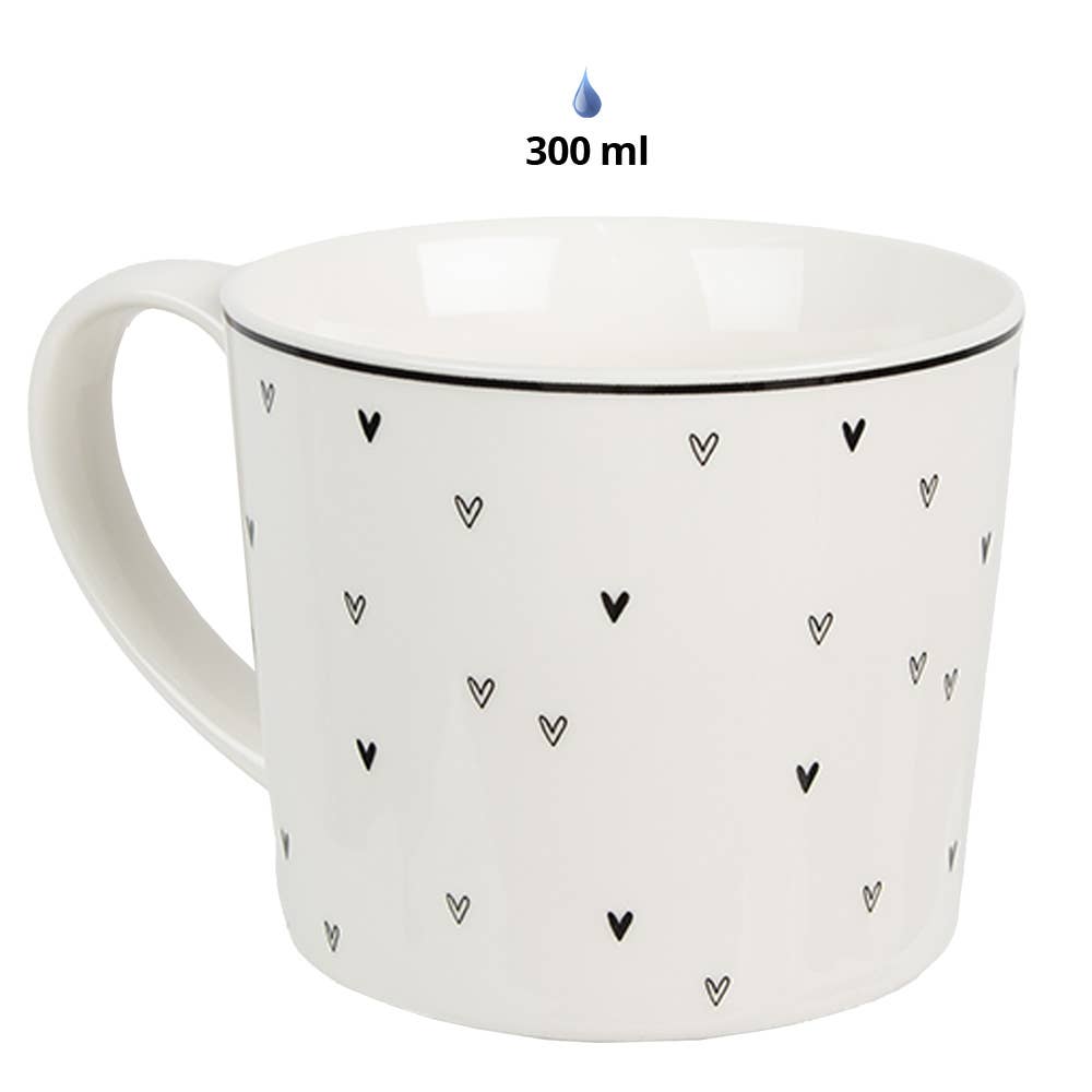 Tasse, weiße Keramik Herzen