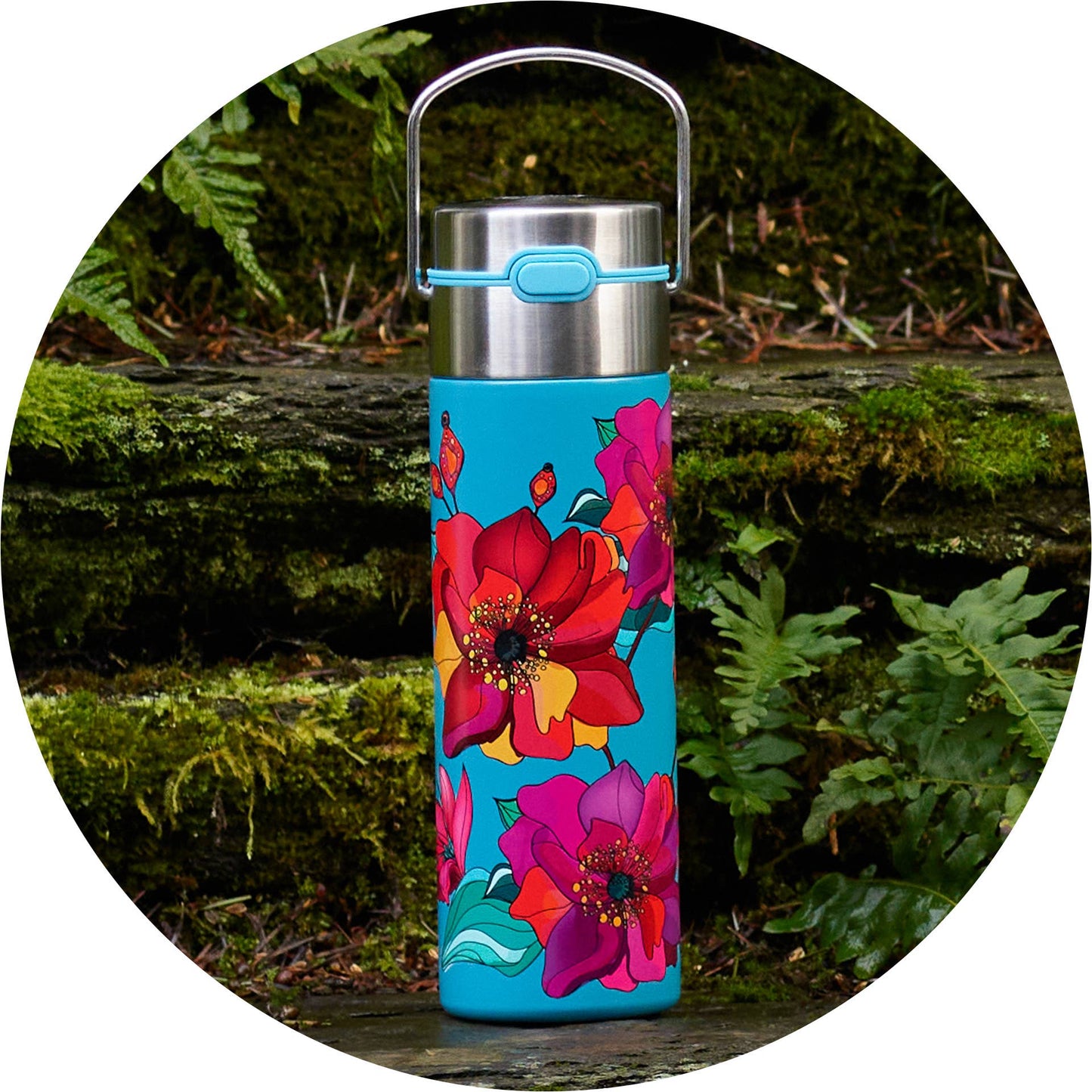 Edelstahlflasche LEEZA "Poppy" turquois