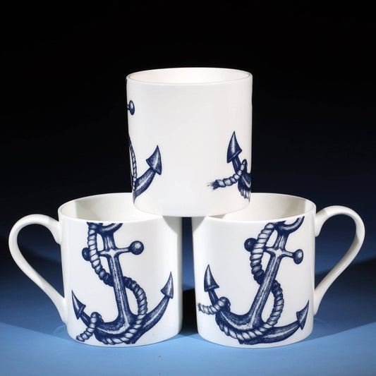 Tasse mit Anker-Motiv Bone China