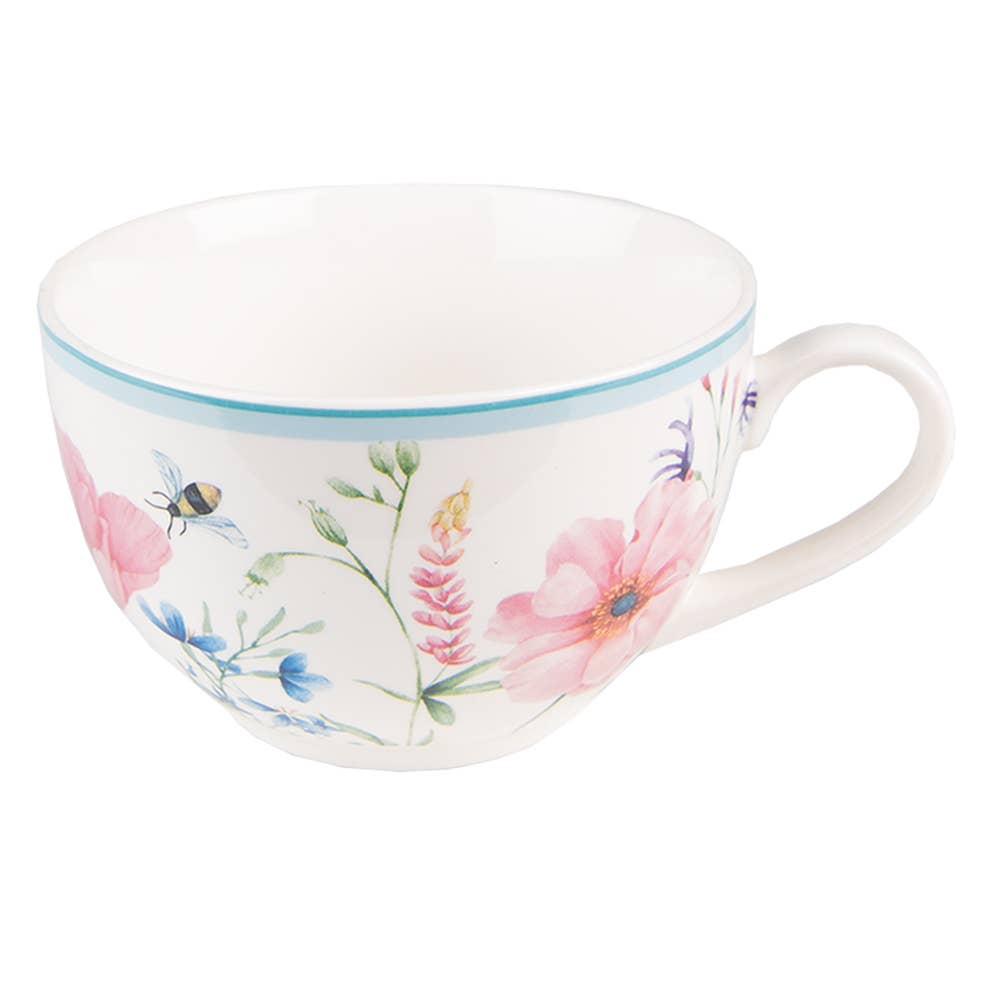 Tasse mit Untertasse Frühlingswiese