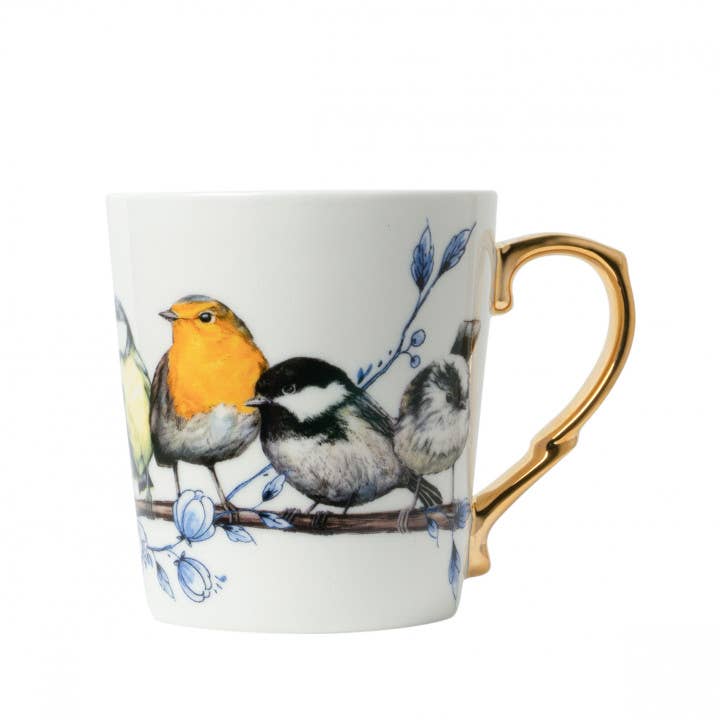 Tasse Bosvogel in Gold