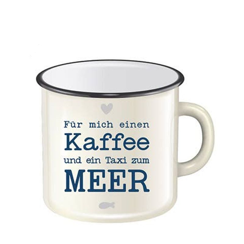 Becher mit Henkel, Maritim aus Metall