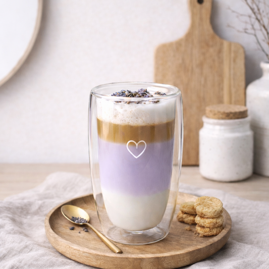 Frühlingsgenuss im Glas: Lavendel Latte
