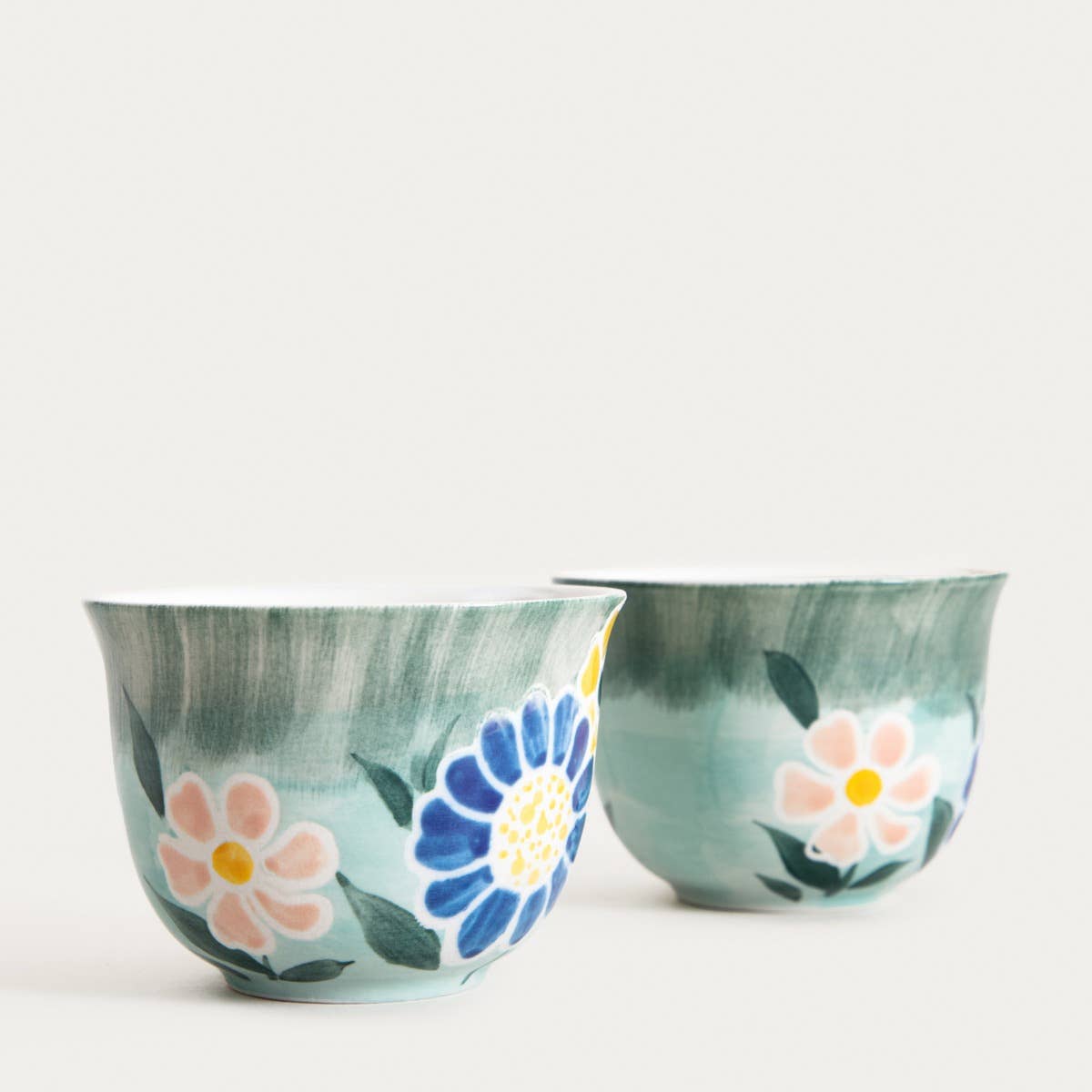 LIMITE Teeset mit Blumenmuster – Grün | 3-teilig