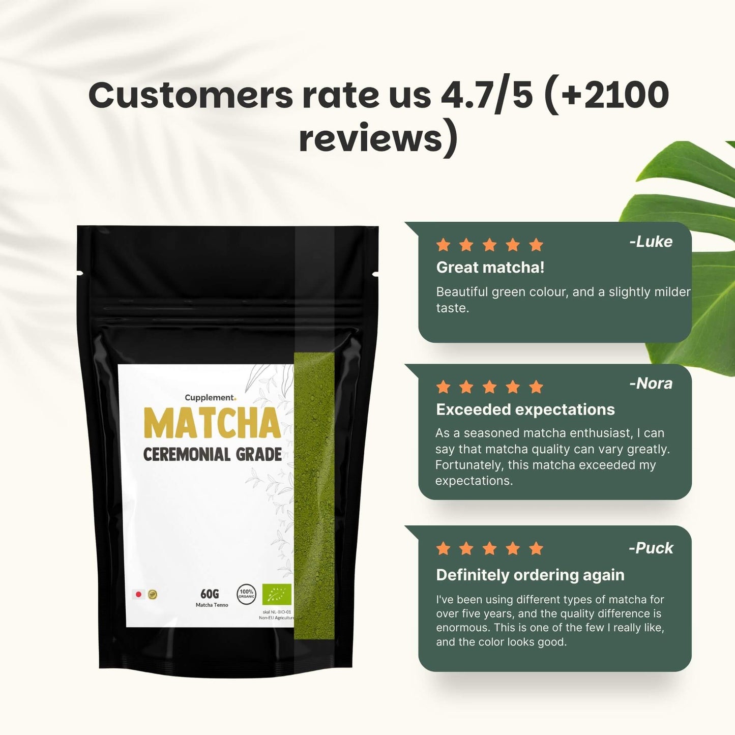 Matcha-Pulver Zeremonienqualität - 60 Gramm