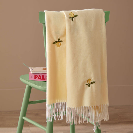 Leichte bestickte Decke Spritzige Zitrone: