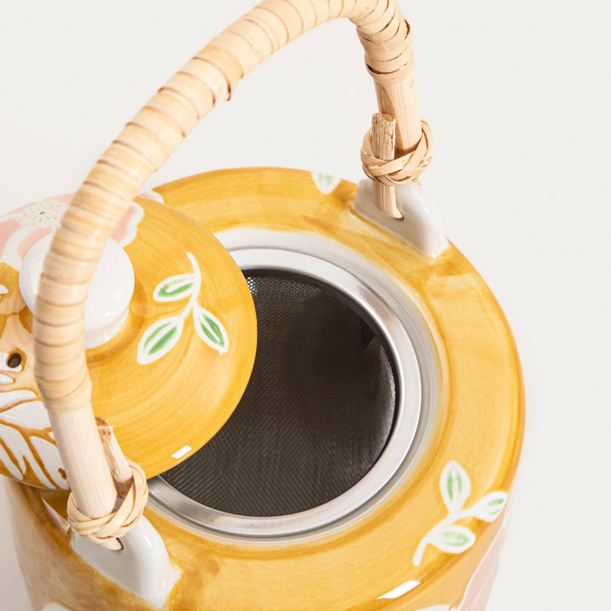 Teeset mit Blumenmuster – Senfgelb | 3-teilig