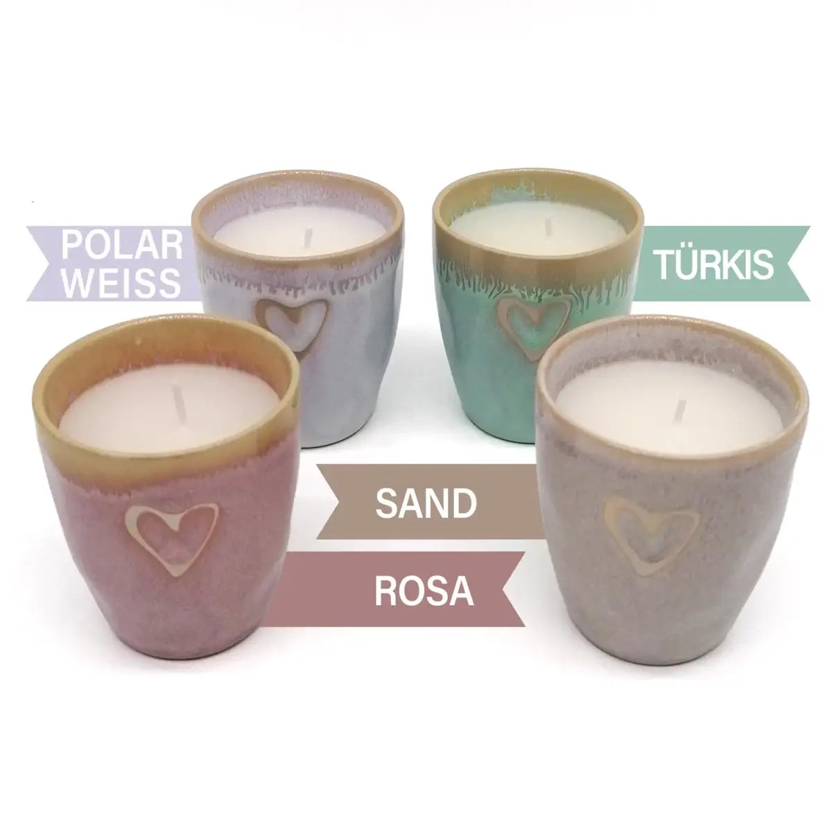 Stoneware Kerze "Herz" rosa
