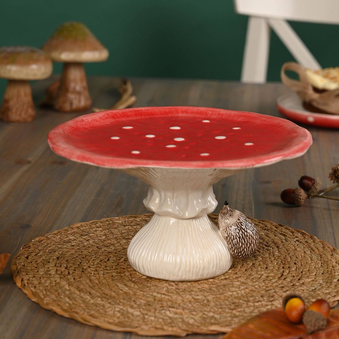 Landhausstil Fliegenpilz & Igel Kuchenständer