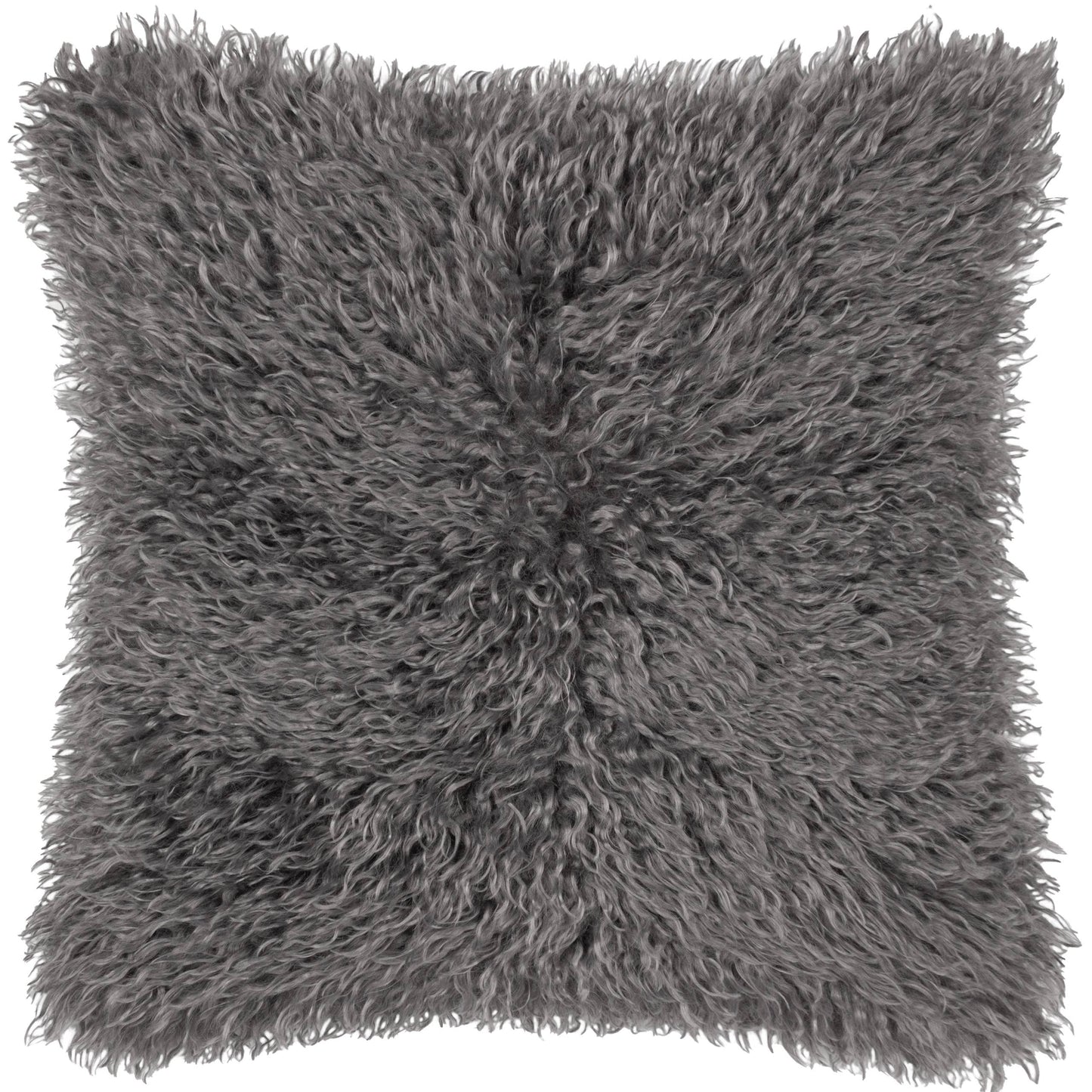 Kissen Rowan aus Kunstfell Taupe