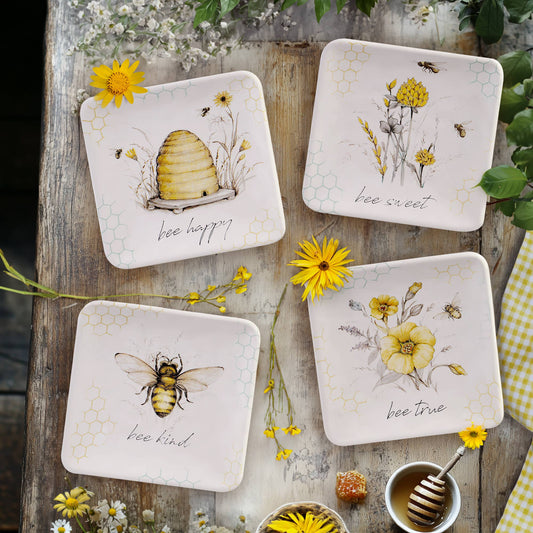 Canapés-Teller BEE SWEET, 4er Set