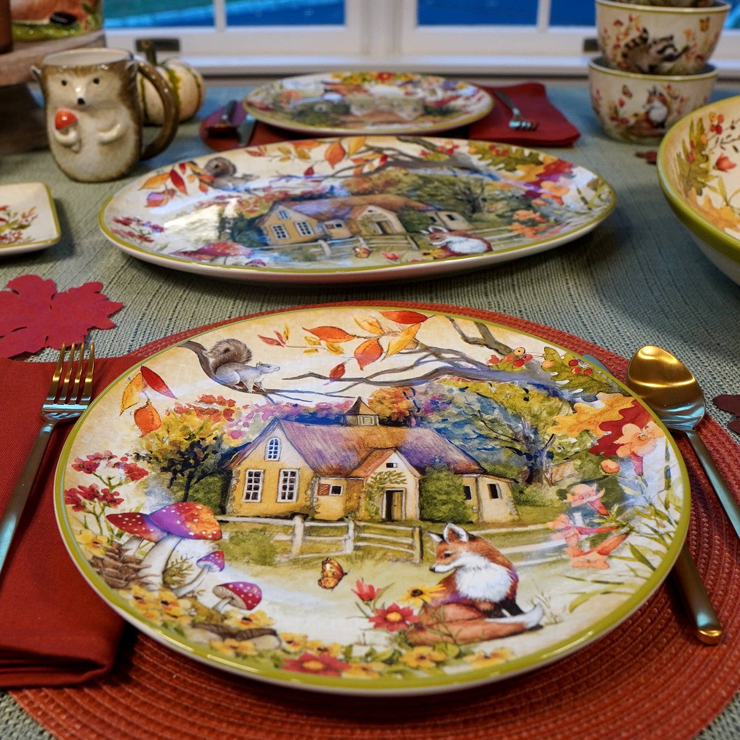 Woodland Critters Herbst-Teller 4er Set