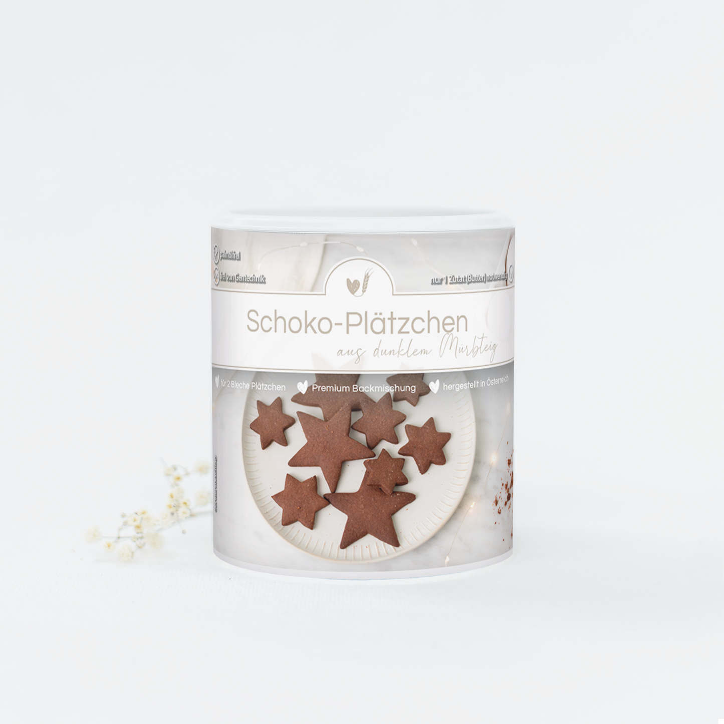 Schoko Plätzchen aus dunklem Mürbteig