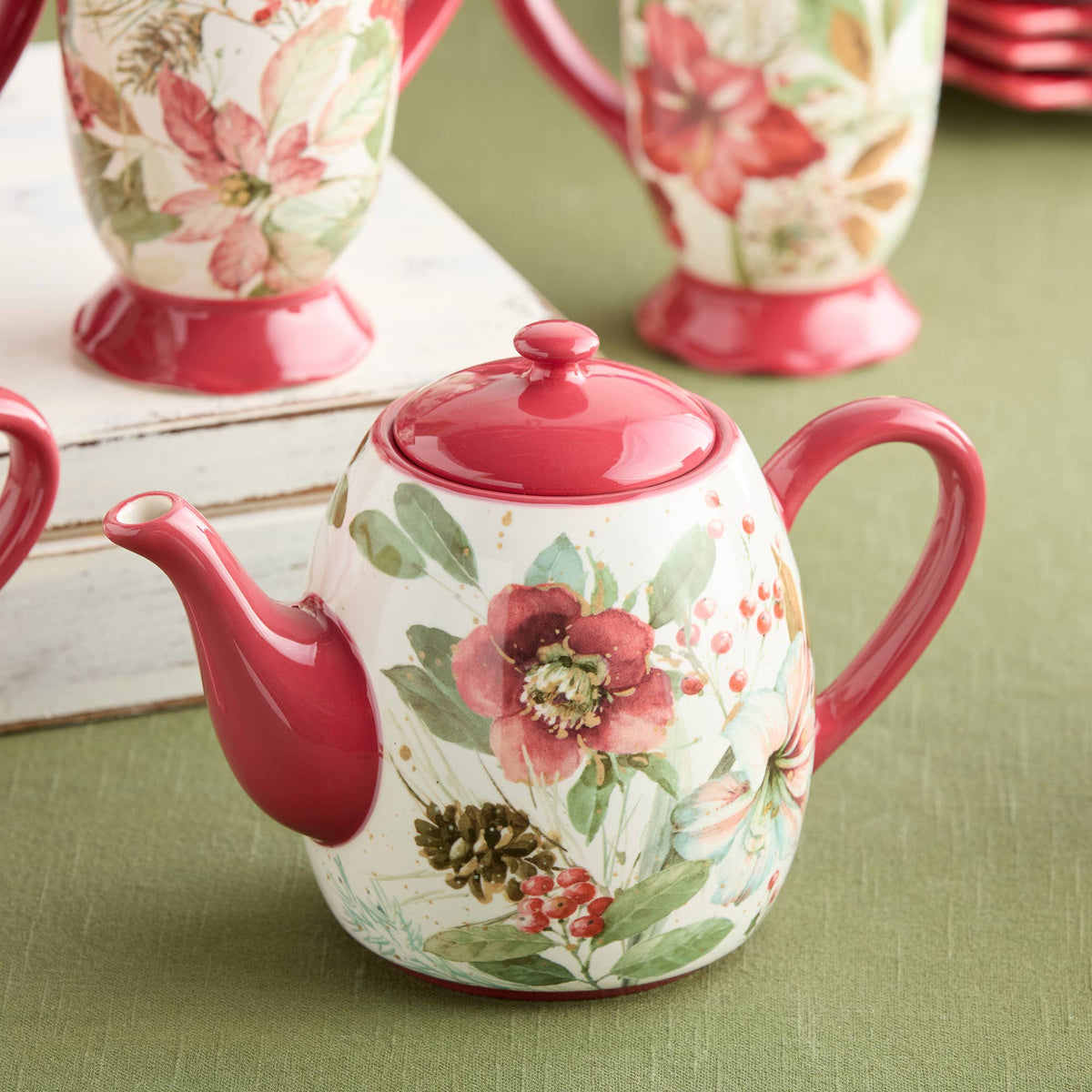 Winter Blooms Teekanne – Winterliches Blumendesign | ca. 1,06 Liter
