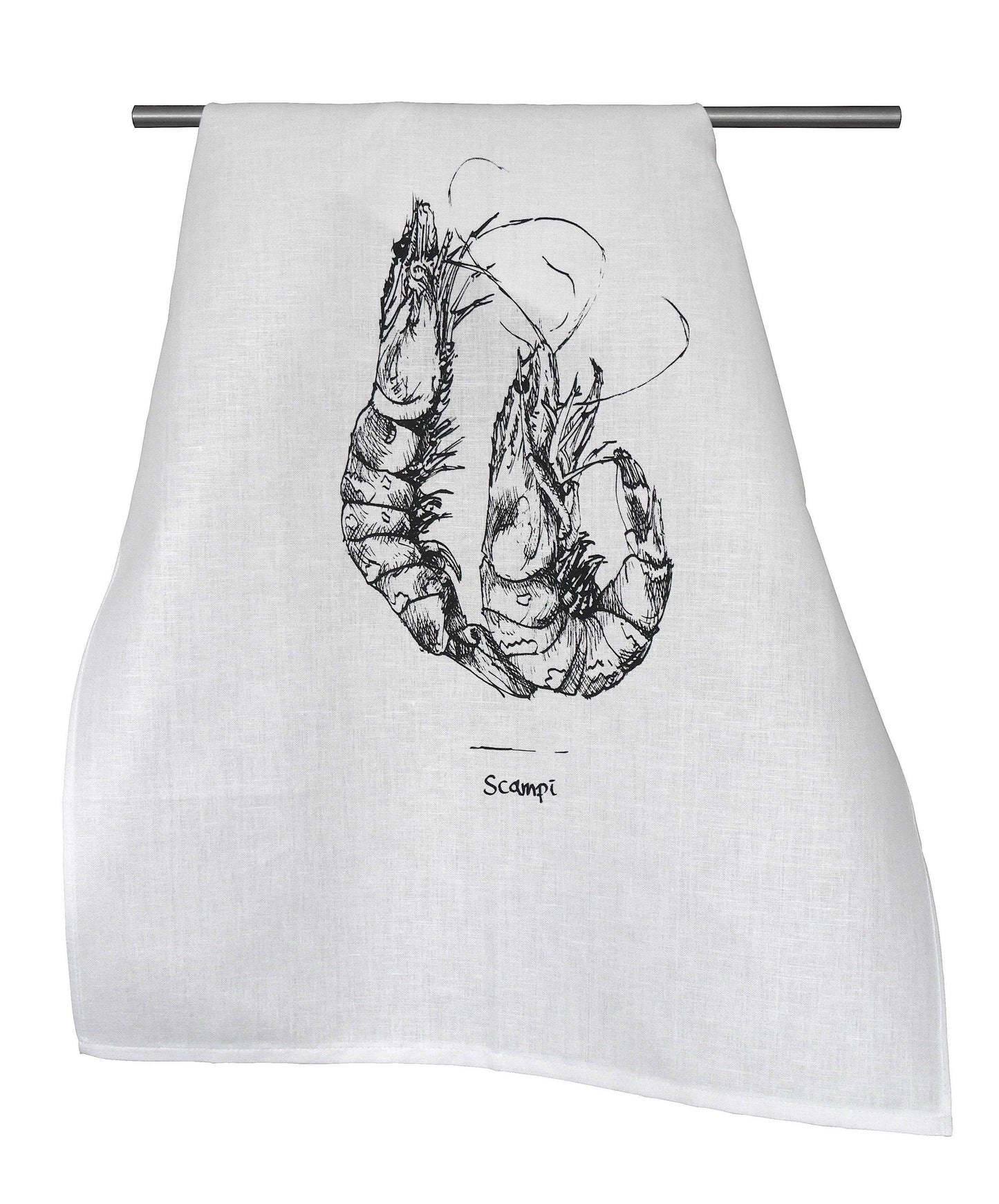 Geschirrtuch Scampi Halbleinen, Weiß