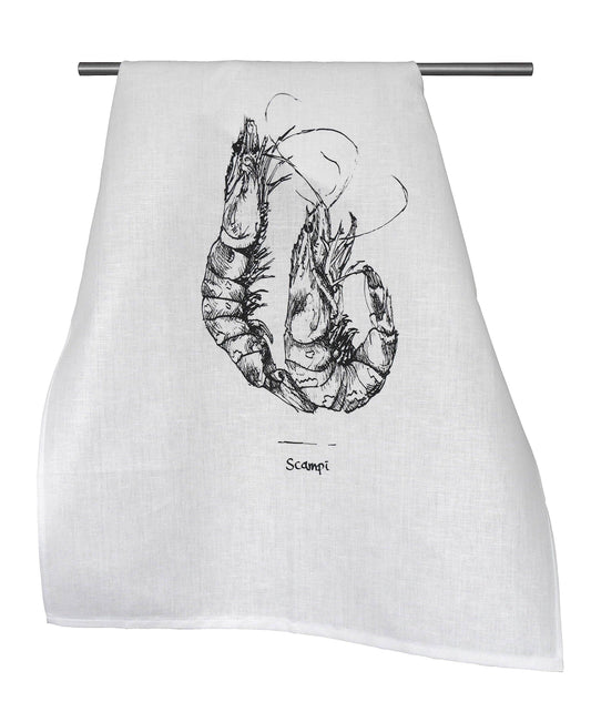 Geschirrtuch Scampi Halbleinen, Weiß