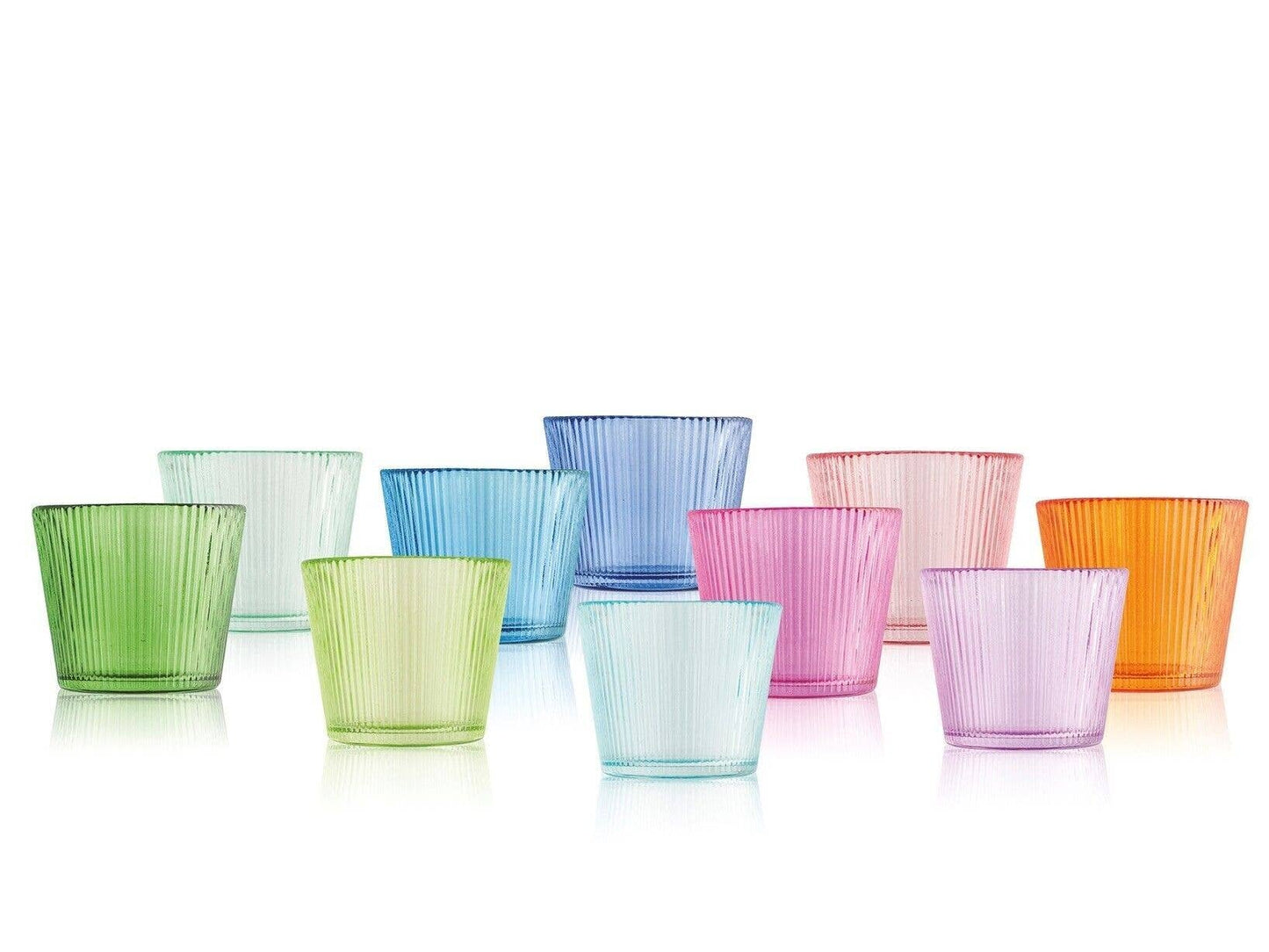 Bunte Glas-Teelichthalter cm 7,5