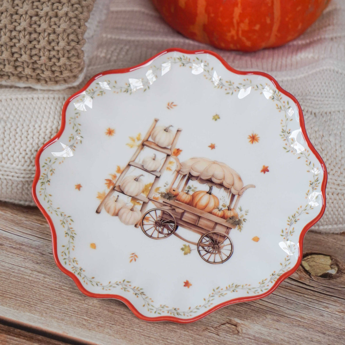 Vintage-Herbstdessertteller 16 cm von Isabelle Rose