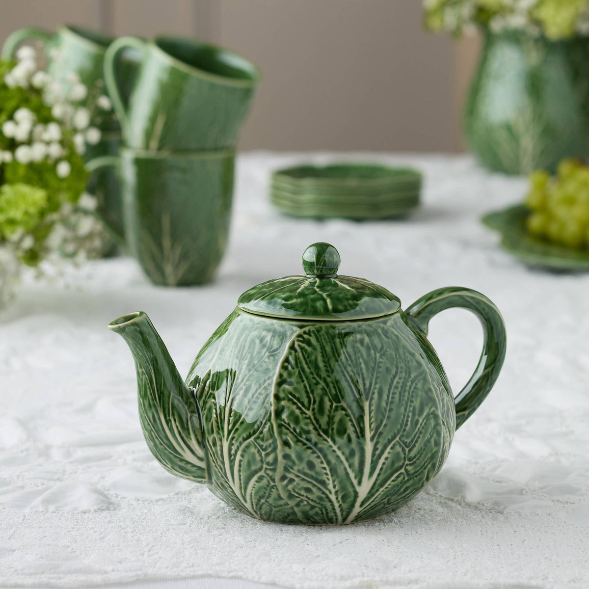Le Jardin Green Cabbage Teekanne – 3-D Kohlblattdesign